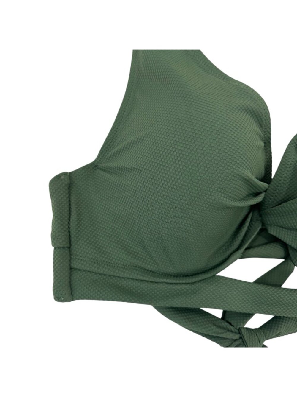 Shade & Shore Womens Green Bikini Top Push-Up Swimwear Size 34DD Back Strappy - Picture 8 of 13